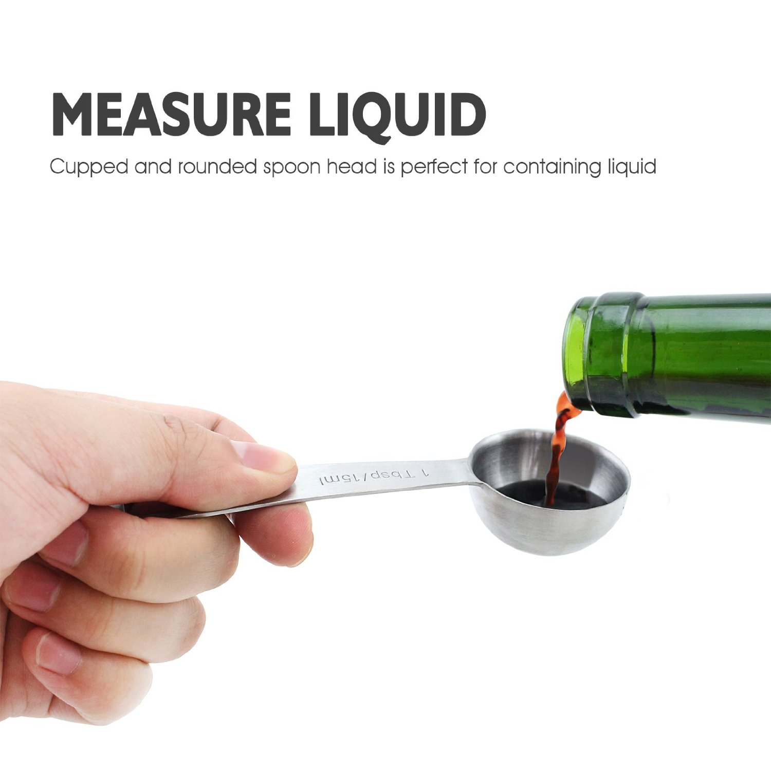 1Easylife 18/8 Stainless Steel Measuring Spoons, Set of 6 for Measuring