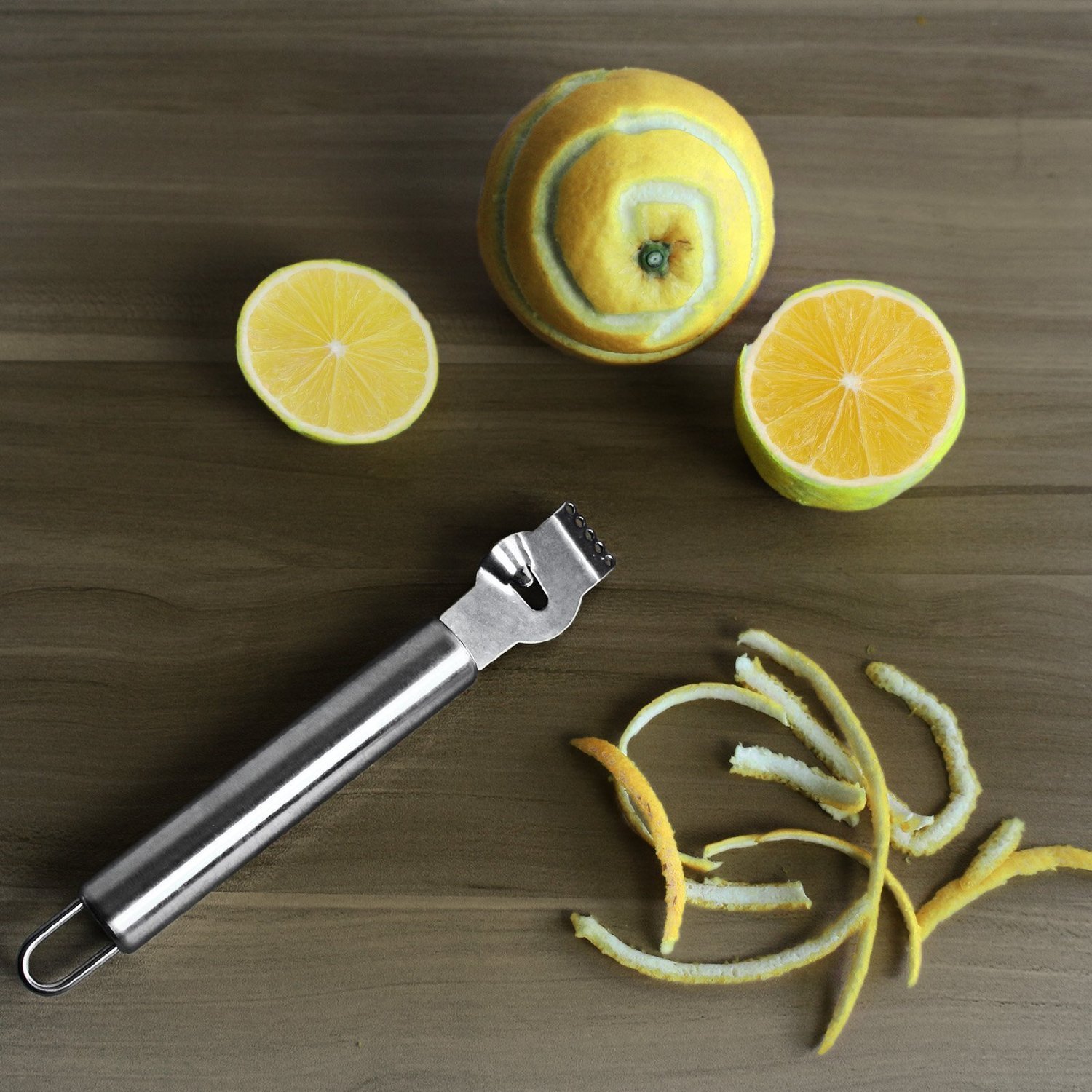 1Easylife Stainless Steel Lemon Zester Grater with Channel Knife and