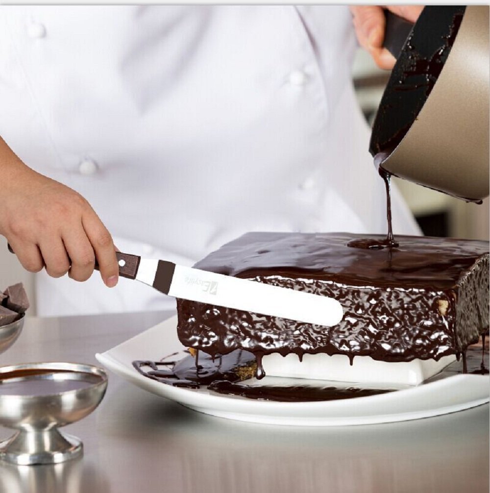 1Easylife Offset Cake Icing Spatula, 12.8" Angled Frosting Spatula with