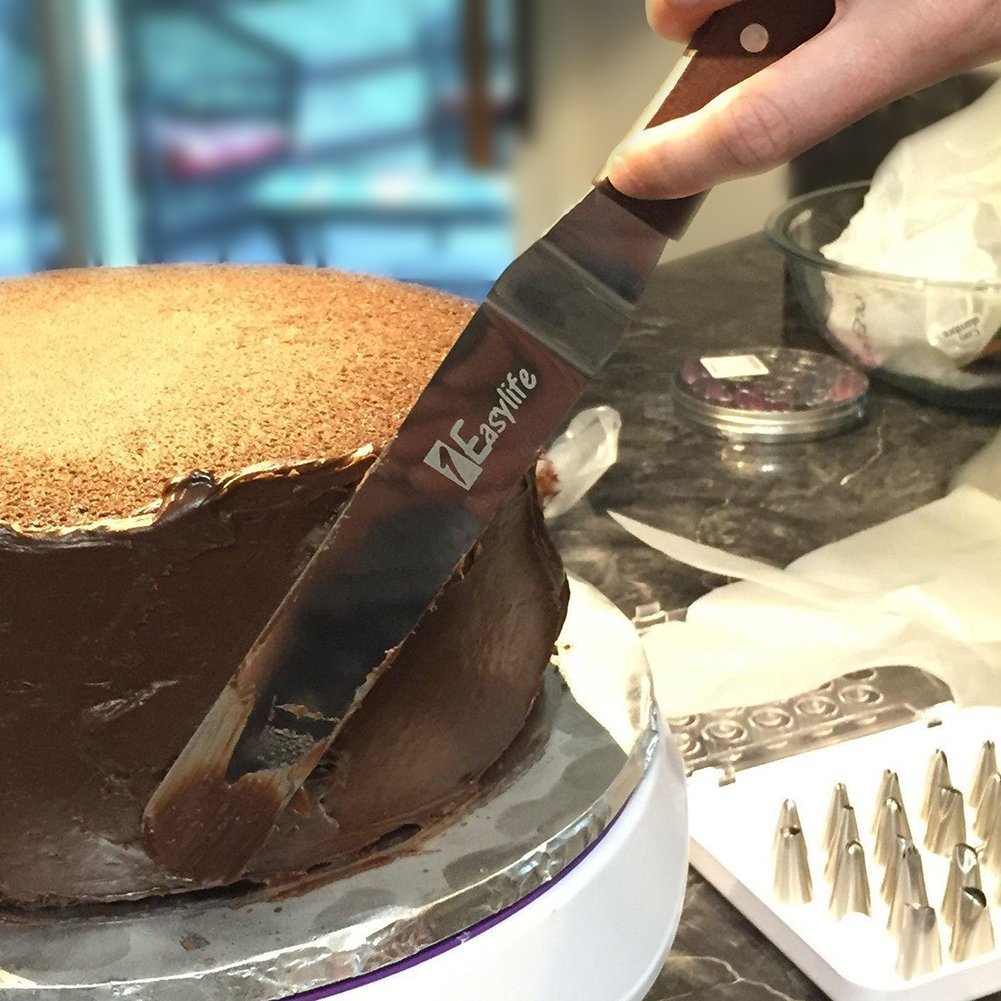 1Easylife Offset Cake Icing Spatula, 12.8" Angled Frosting Spatula with